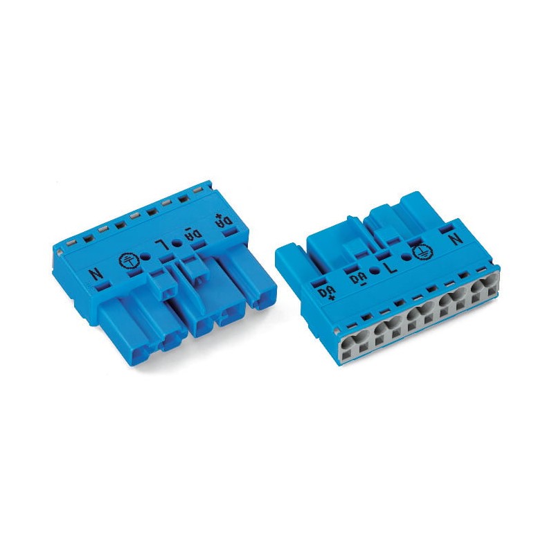 2 pcs - Wago 770 Series Lighting Connector, 5-Pole, Male, 5-Way, Cable Mount, 25A