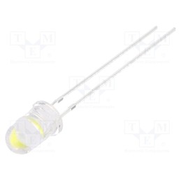 10 pcs : OSW46V5111A - LED, 5mm, white cold, 60000÷70000mcd, 15°, Front: convex, 5.5÷6.5V
