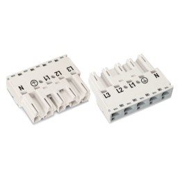 2 pcs - Wago 770 Series Lighting Connector, 5-Pole, Male, 5-Way, Cable Mount, 25A