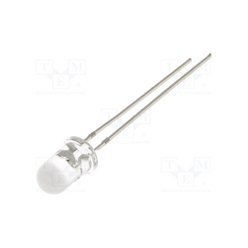 10 pcs : OSB5SA51A5A - LED, 5mm, blue, 1560÷2180mcd, 100°, Front: convex, 2.7÷3.4V