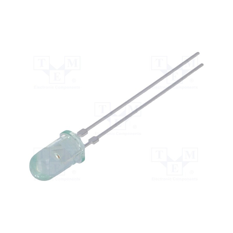 10 pcs : HLMP-3950 - LED, 5mm, green, 111.7÷265mcd, 24°, Front: convex, 1.5÷3V