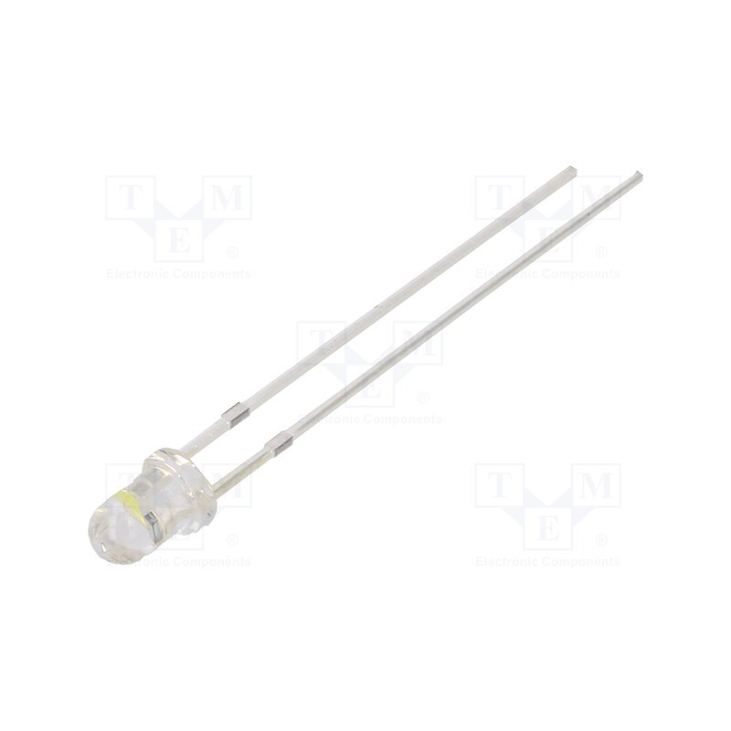 10 pcs : OSW5DP3131A-6.8HZ - LED, 3mm, white cold, blinking, 5800÷7000mcd, 30°, 3÷5V, 20mA, 6.8Hz