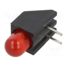 10 pcs : H178CHDL - LED, in housing, red, 5mm, No.of diodes: 1, 2mA, Lens: diffused, 45°