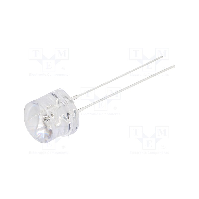 10 pcs : OSB5SA87A1A - LED, 8mm, blue, 1000÷1500mcd, 100°, Front: convex, 2.8÷3.6V