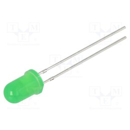 10 pcs : OSG5DP5A34A-6.8HZ - LED, 5mm, green, 1560÷2180mcd, 30°, Front: convex, 3÷5V, -30÷85°C