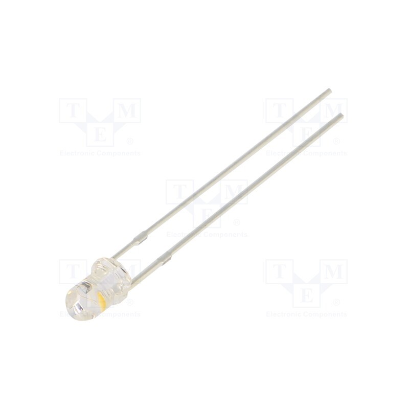 10 pcs : OSM5DP3131A-6.8HZ - LED, 3mm, white warm, blinking, 5800÷7000mcd, 30°, 3÷5V, 20mA, 6.8Hz