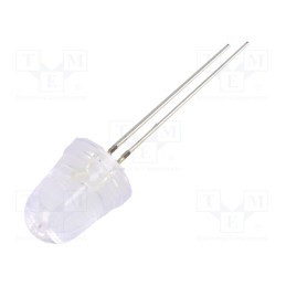 10 pcs : OS5RKPA201A - LED, 10mm, red, 8°, Front: convex, 2.1÷2.6V, No.of term: 2, -30÷85°C