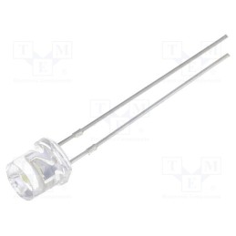 10 pcs : OSPW53E1A-JK - LED, 5mm, white cold, 500÷1120mcd, 140°, Front: flat, 2.8÷4V