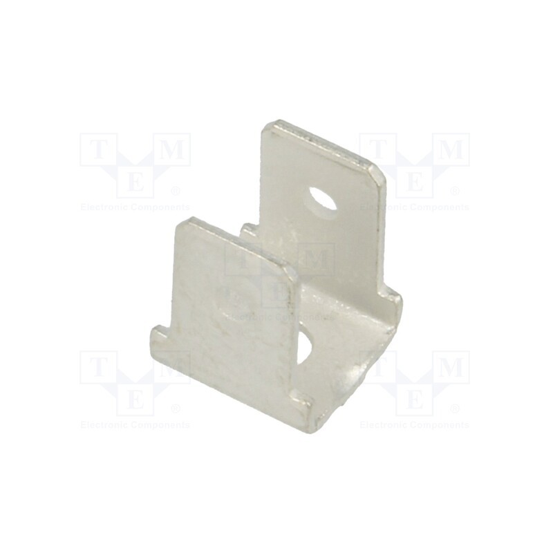 10 pcs : 1228 - Terminal: flat, 4.8mm, 0.5mm, male, M2,5, double, screw, brass