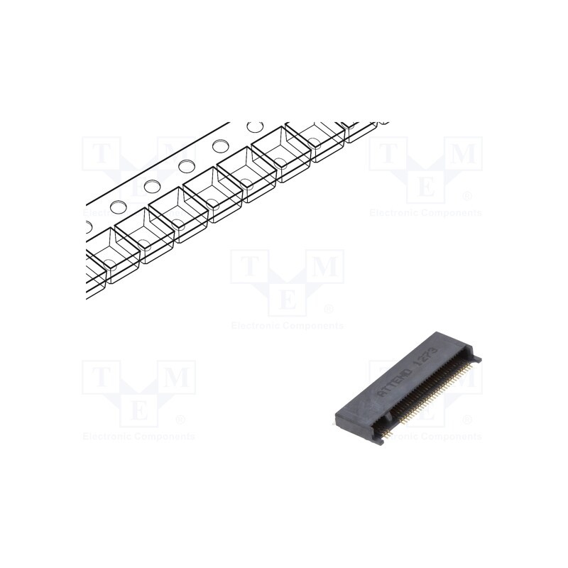 10 pcs : 123A-21A00 - Connector: M.2 (NGFF), horizontal, SMT, gold flash, PIN: 67, 0.5A