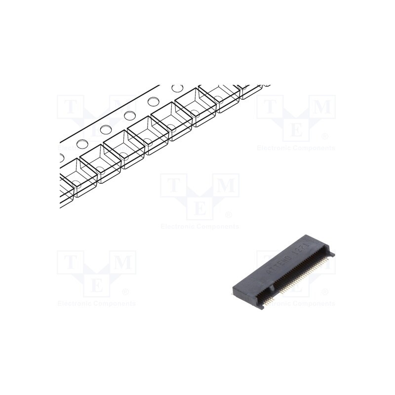 10 pcs : 123A-21B00 - Connector: M.2 (NGFF), horizontal, SMT, gold flash, PIN: 67, 0.5A