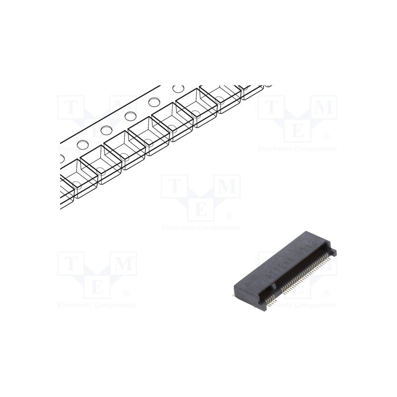 10 pcs : 123A-30B00 - Connector: M.2 (NGFF), horizontal, SMT, gold flash, PIN: 67, 0.5A