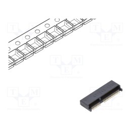 10 pcs : 123A-30E00 - Connector: M.2 (NGFF), horizontal, SMT, gold flash, PIN: 67, 0.5A