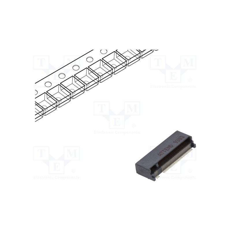 10 pcs : 123A-40A00 - Connector: M.2 (NGFF), horizontal, SMT, gold flash, PIN: 67, 0.5A