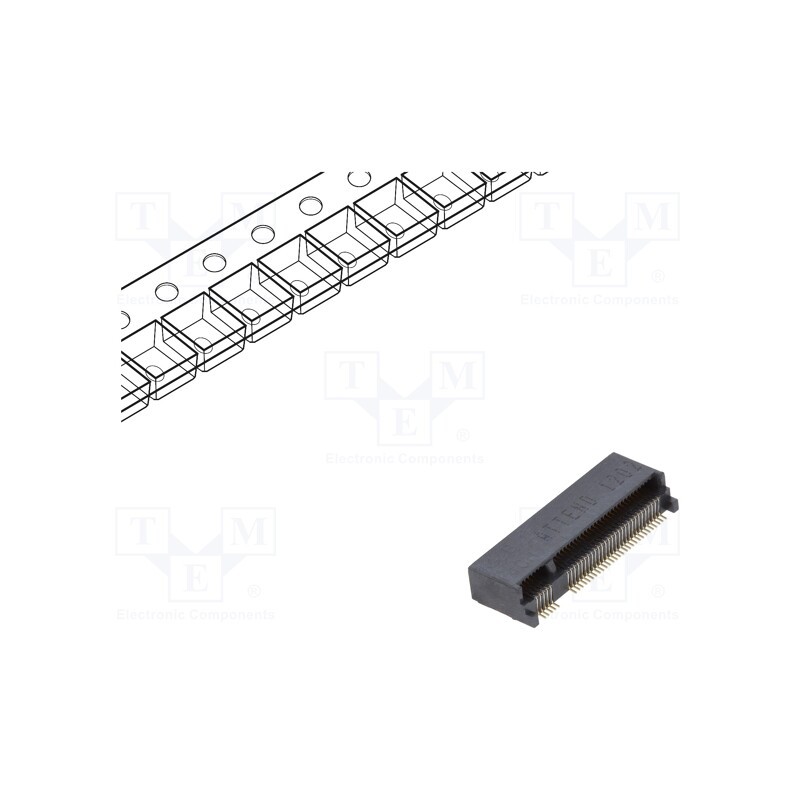 10 pcs : 123A-40B00 - Connector: M.2 (NGFF), horizontal, SMT, gold flash, PIN: 67, 0.5A