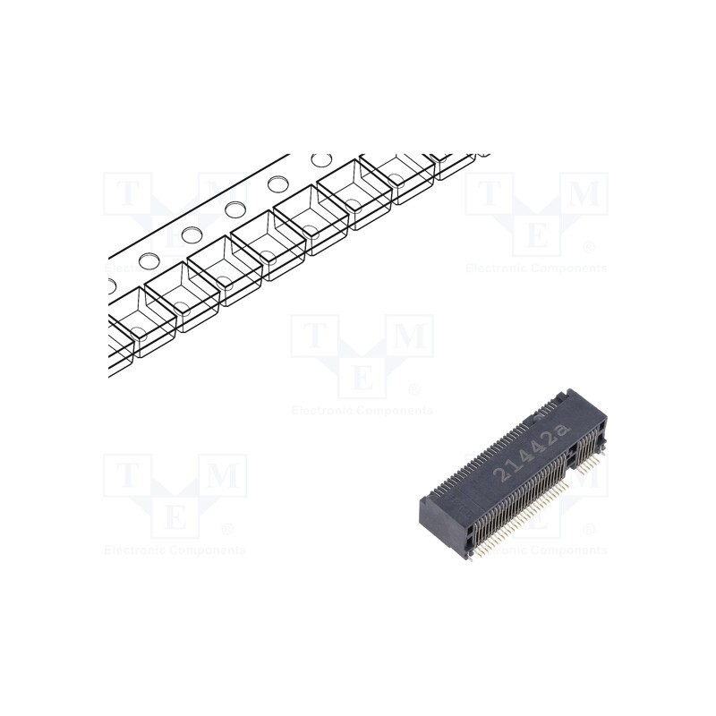 10 pcs : 123A-58B01 - Connector: M.2 (NGFF), horizontal, SMT, gold flash, PIN: 67, 0.5A