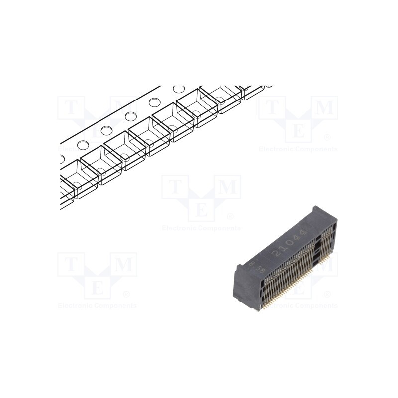 10 pcs : 123A-85BA0 - Connector: M.2 (NGFF), horizontal, SMT, gold flash, PIN: 67, 0.5A