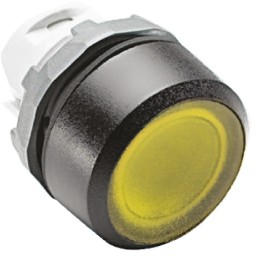 1 pcs - ABB Modular Series Yellow Momentary Push Button Head, 22mm Cutout, IP66