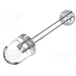 10 pcs : OSB5SAA131A-5V - LED, 10mm, blue, 1560÷2180mcd, 30°, Front: convex, 5V, No.of term: 2