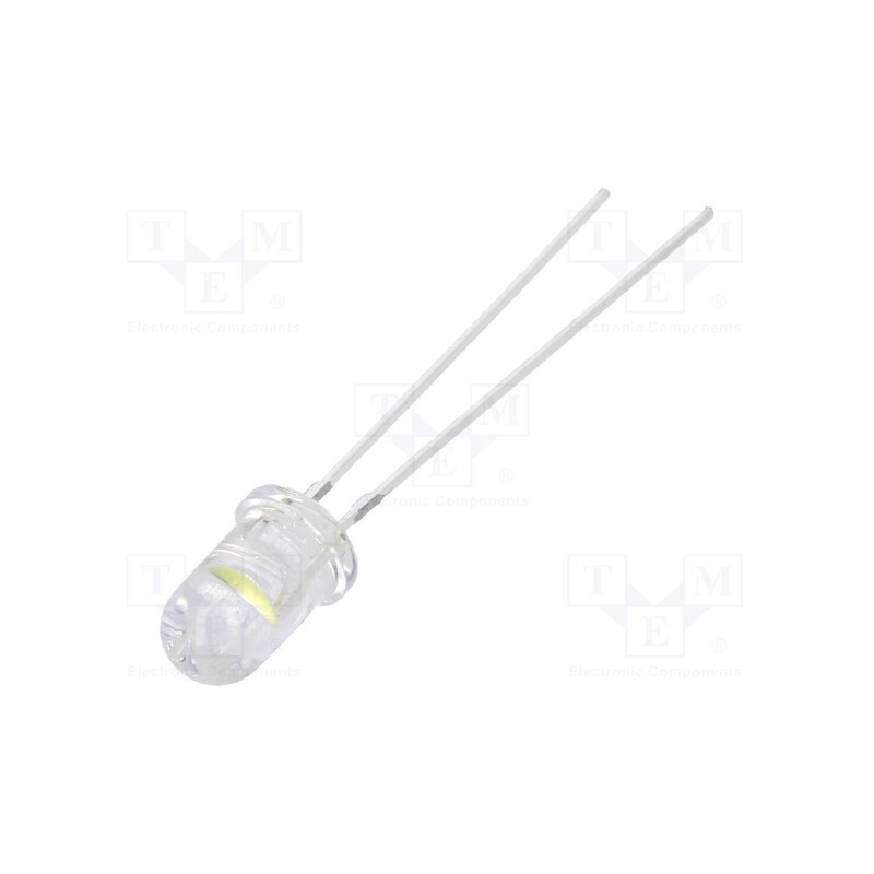10 pcs : OSW56V5B61A - LED, 5mm, white cold, 18000÷22000mcd, 60°, Front: convex, 5.5÷6.5V