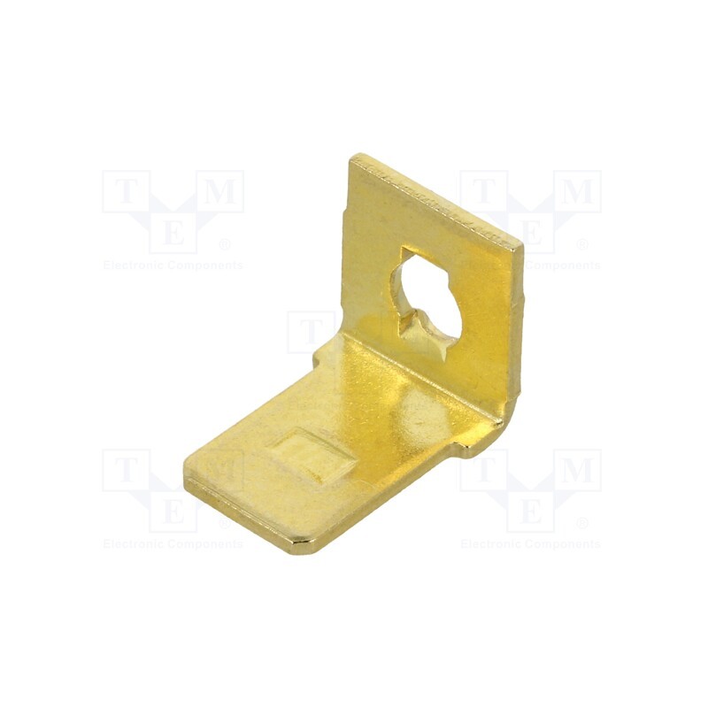 10 pcs : 1256 - Terminal: flat, 6.4mm, 0.8mm, male, M3, screw, brass, angled 90°