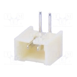 20 pcs : 125SH-A-02-TR - Socket, wire-board, male, 1.25mm, PIN: 2, THT, 250V, 1A, tinned