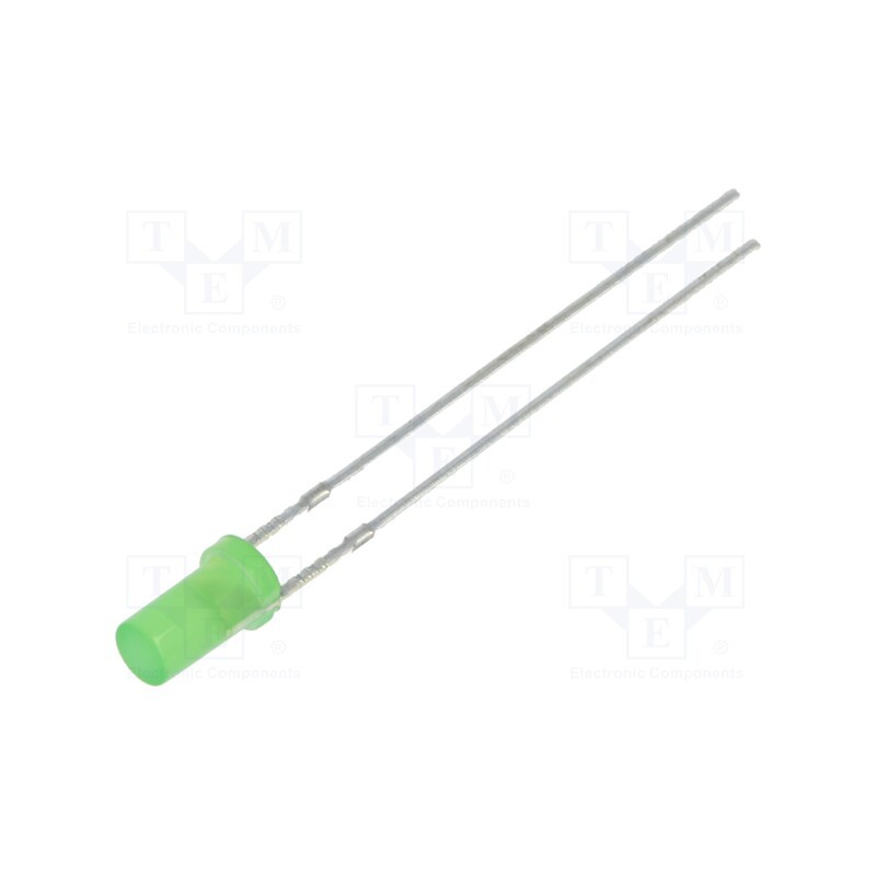 10 pcs : OSPPD23NE4A - LED, 3mm, green, 750÷1120mcd, 140°, Front: flat, 2.7÷3.4V, -30÷85°C