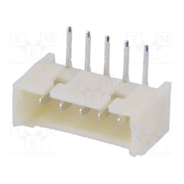 20 pcs : 125SH-A-05-TR - Socket, wire-board, male, 1.25mm, PIN: 5, THT, 250V, 1A, tinned