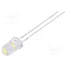 10 pcs : OSW49V5111A - LED, 5mm, white cold, 90000÷100000mcd, 15°, Front: convex, 7.8÷9.5V