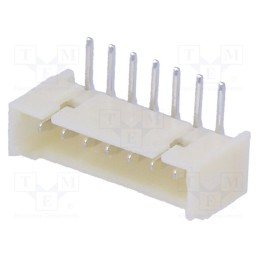 10 pcs : 125SH-A-07-TR - Socket, wire-board, male, 1.25mm, PIN: 7, THT, 250V, 1A, tinned