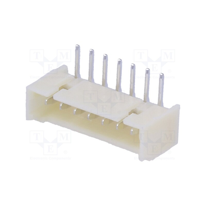 10 pcs : 125SH-A-07-TR - Socket, wire-board, male, 1.25mm, PIN: 7, THT, 250V, 1A, tinned