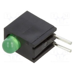 10 pcs : H101CGD - LED, in housing, green, 3mm, No.of diodes: 1, 20mA, Lens: diffused