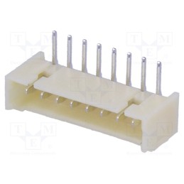 10 pcs : 125SH-A-08-TR - Socket, wire-board, male, 1.25mm, PIN: 8, THT, 250V, 1A, tinned