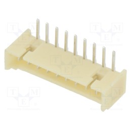 10 pcs : 125SH-A-09-TR - Socket, wire-board, male, 1.25mm, PIN: 9, THT, 250V, 1A, tinned