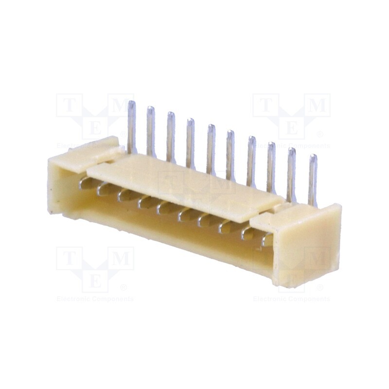 10 pcs : 125SH-A-10-TR - Socket, wire-board, male, 1.25mm, PIN: 10, THT, 250V, 1A, tinned