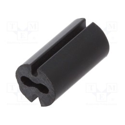 50 pcs : 8GE04V80550 - Spacer sleeve, LED, Øout: 4.8mm, ØLED: 3mm, L: 9mm, black, UL94V-0