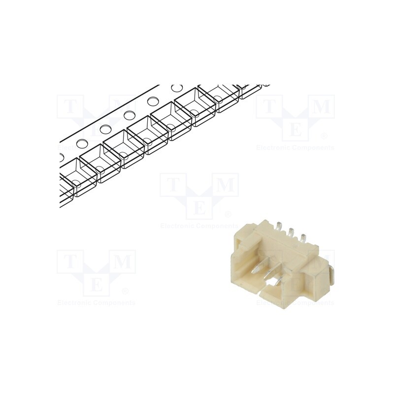 10 pcs : 125SH-B-03-TS-SMT-T/R - Socket, wire-board, male, 1.25mm, PIN: 3, SMT, 250V, 1A, tinned