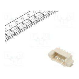 10 pcs : 125SH-B-04-TR-SMT-T/R - Socket, wire-board, male, 1.25mm, PIN: 4, SMT, 125V, 1A, tinned
