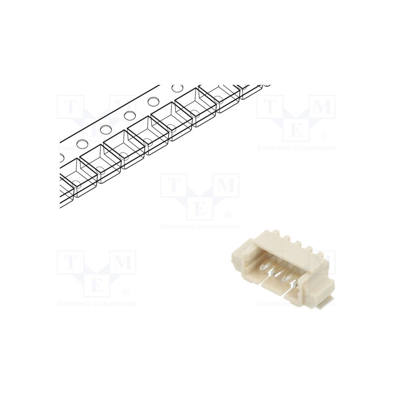 10 pcs : 125SH-B-04-TR-SMT-T/R - Socket, wire-board, male, 1.25mm, PIN: 4, SMT, 125V, 1A, tinned
