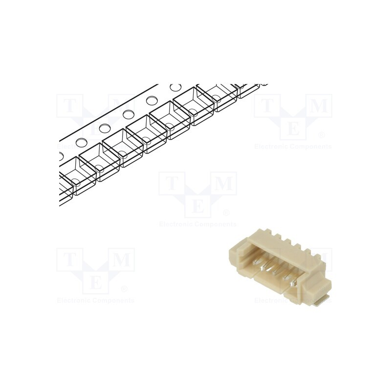 10 pcs : 125SH-B-05-TR-SMT-T/R - Socket, wire-board, male, 1.25mm, PIN: 5, SMT, 125V, 1A, tinned