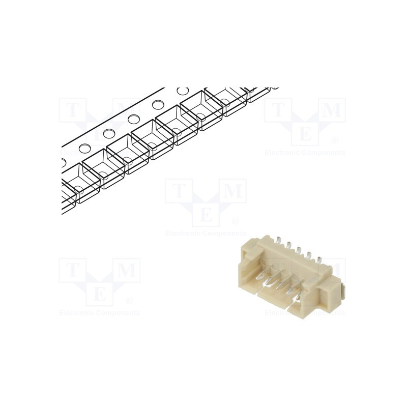 10 pcs : 125SH-B-05-TS-SMT-T/R - Socket, wire-board, male, 1.25mm, PIN: 5, SMT, 250V, 1A, tinned