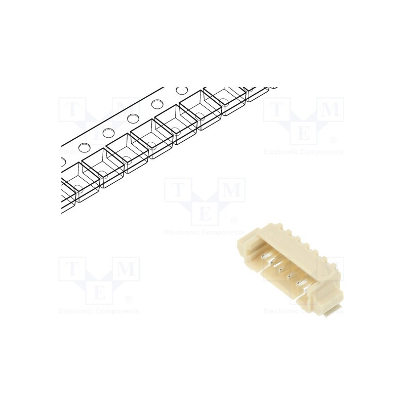 10 pcs : 125SH-B-06-TR-SMT-T/R - Socket, wire-board, male, 1.25mm, PIN: 6, SMT, 125V, 1A, tinned
