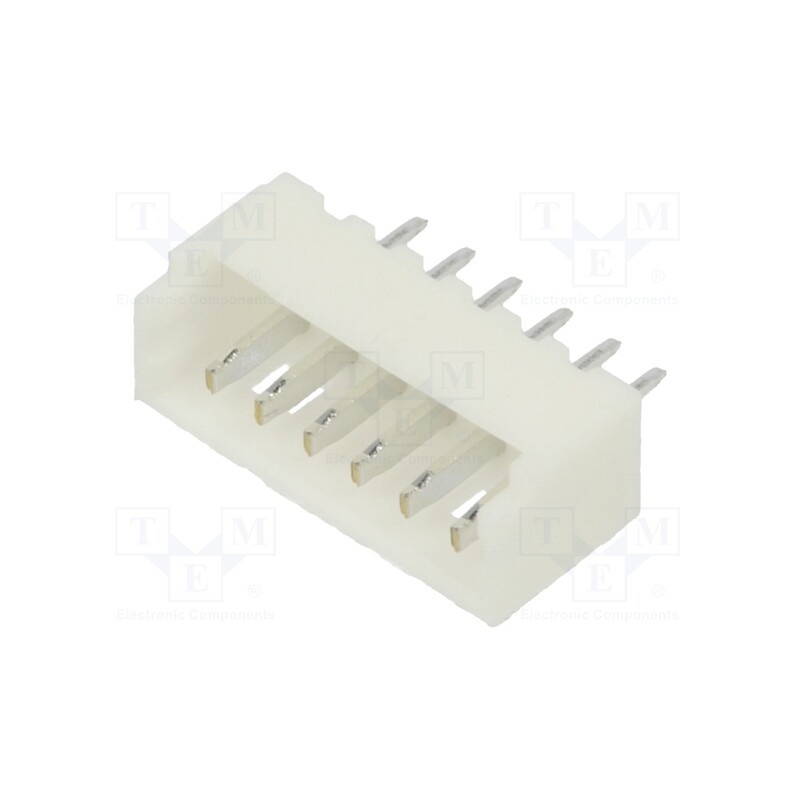 20 pcs : 125SH-B-06-TS - Socket, wire-board, male, 1.25mm, PIN: 6, THT, 125V, 1A, tinned