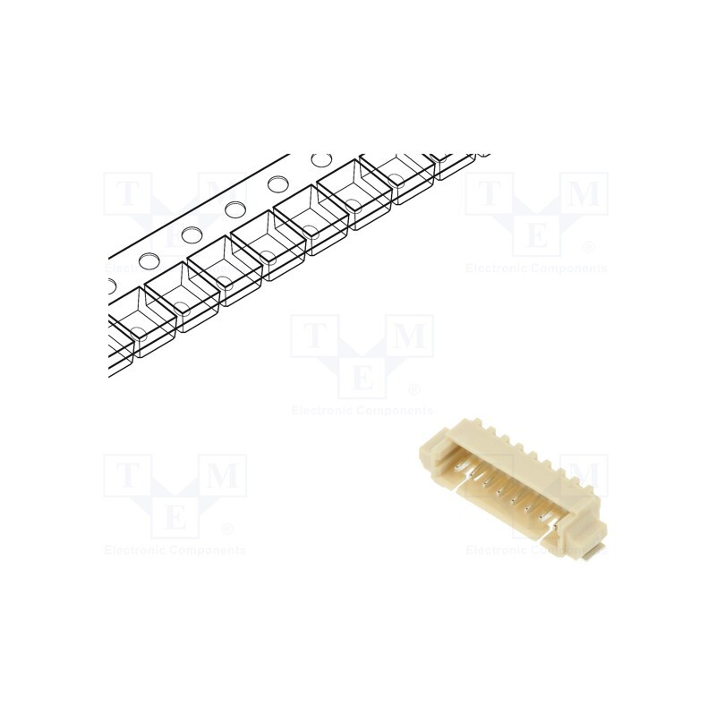 10 pcs : 125SH-B-08-TR-SMT-T/R - Socket, wire-board, male, 1.25mm, PIN: 8, SMT, 125V, 1A, tinned