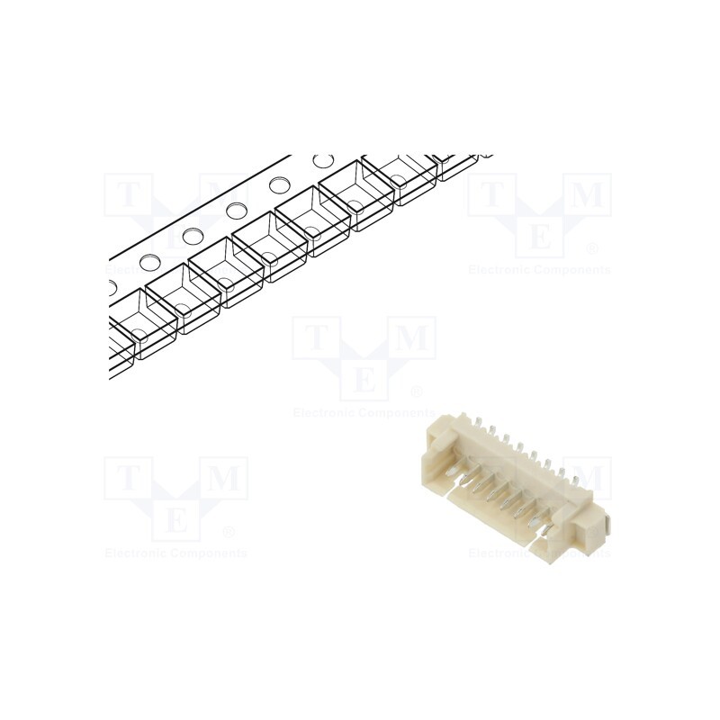 10 pcs : 125SH-B-08-TS-SMT-T/R - Socket, wire-board, male, 1.25mm, PIN: 8, SMT, 250V, 1A, tinned
