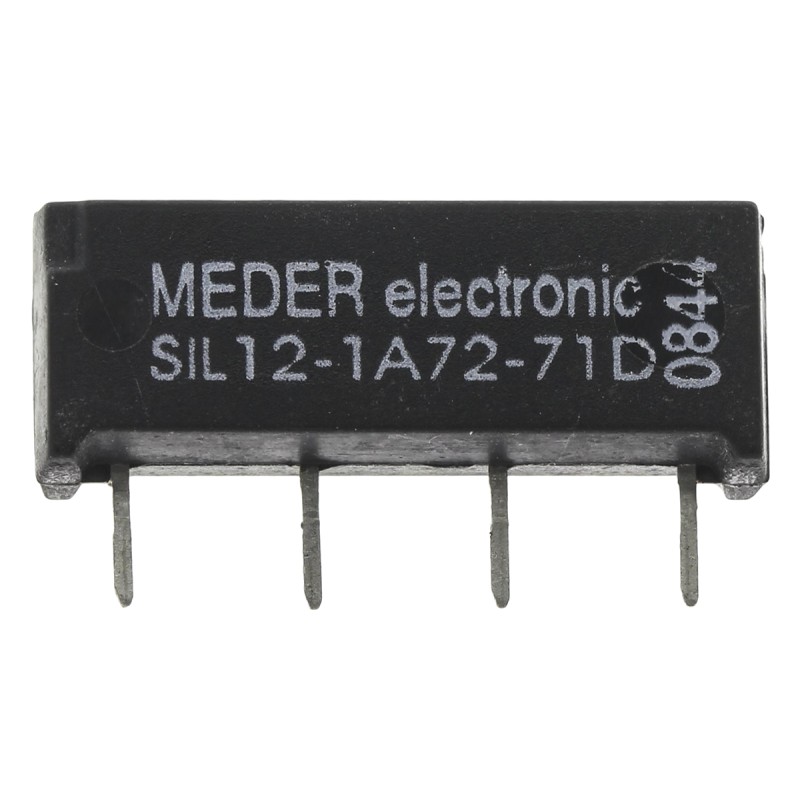 1 pcs - Meder PCB Mount Reed Relay, 12V dc Coil, SPST, 200V dc Max, 1 A Max, 1000Ω