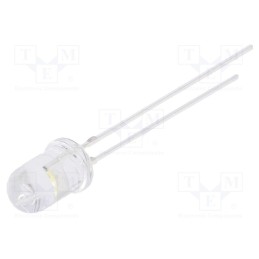 10 pcs : OSM5DK5A31A-5V - LED, 5mm, white warm, 2180÷3000mcd, 30°, Front: convex, 5V