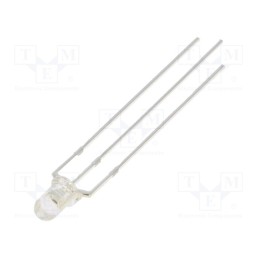 10 pcs : OSYPPA3131A - LED, 3mm, yellow/green, 30°, Front: convex, 2.1÷2.6/3.1÷3.6V, round