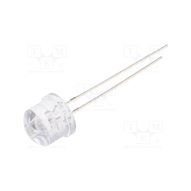 10 pcs : OSG5DA87A1A - LED, 8mm, green, 2180÷3000mcd, 100°, Front: convex, 2.8÷3.6V