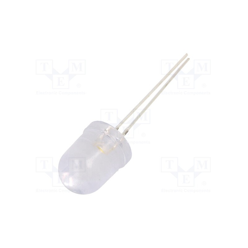 10 pcs : OSM54KA131A-1MA - LED, 10mm, white warm, 1560÷2180mcd, 30°, Front: convex, 2.8÷3.4V